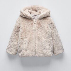 Zara Hooded Faux Fur Jacket - 1.5 Years